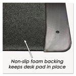 Executive Desk Pad With Antimicrobial Protection, Leather-Like Side Panels, 24 X 19, Black