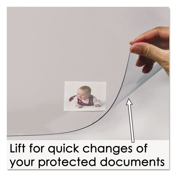 KrystalView Desk Pad with Antimicrobial Protection, Matte Finish, 24 x 19, Clear