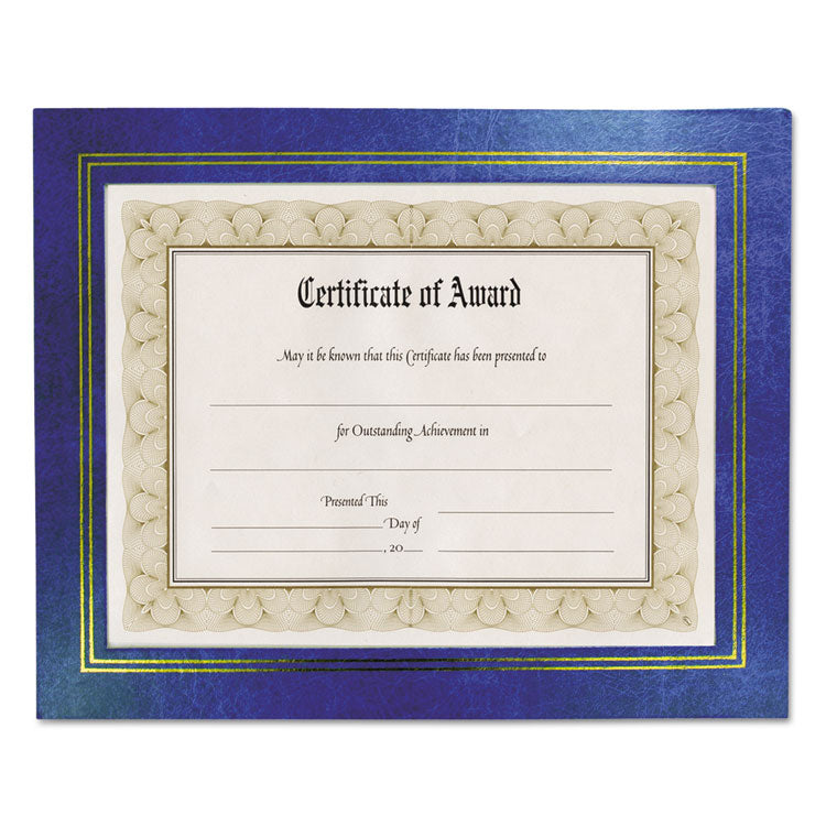 Leatherette Document Frame, 8.5 x 11, Blue, Pack of Two
