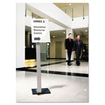 Info Sign Duo Floor Stand, Tabloid-Size Inserts, 15 X 50, Clear