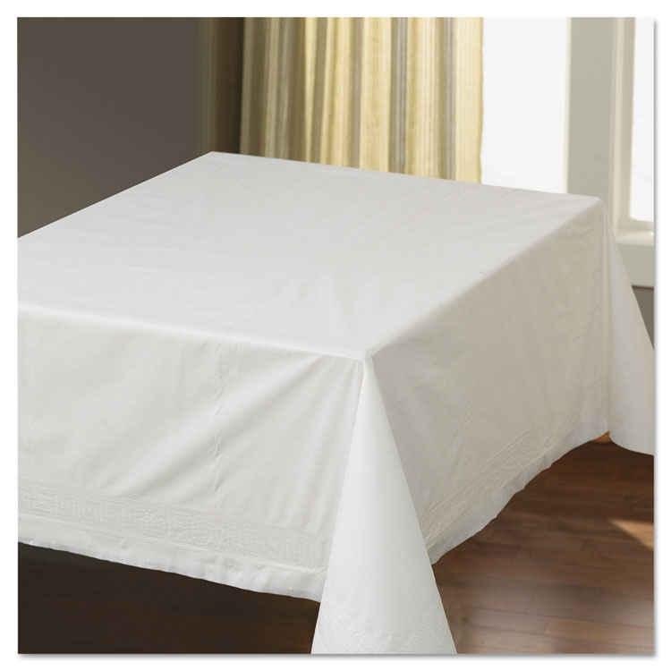 Tissue/poly Tablecovers, 54" X 54", White, 50/carton