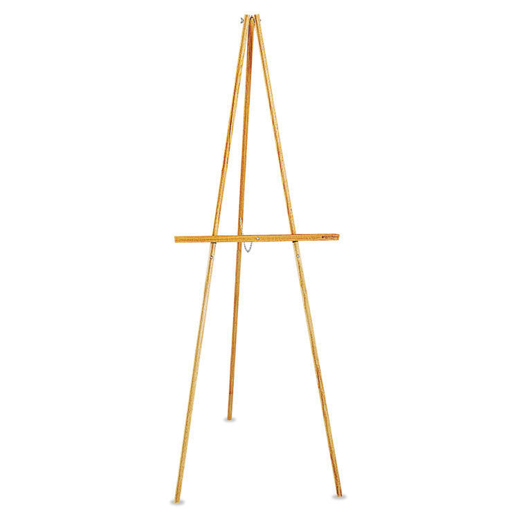 Lightweight Tripod Floor Easel, 64" High, Natural Oak