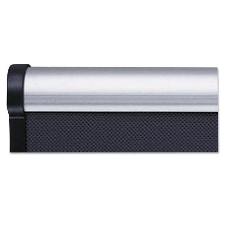 Prestige Gray Diamond Mesh Bulletin Board, 72" x 48", Gray Surface, Silver Aluminum/Plastic Frame