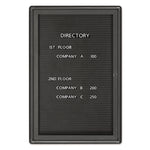Enclosed Magnetic Directory with One Door, 24" x 36", Black Surface, Graphite Gray Aluminum Frame