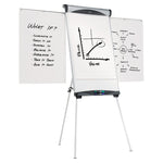 Euro Magnetic Presentation Easel, 27" x 39", White Surface, Satin Aluminum Frame
