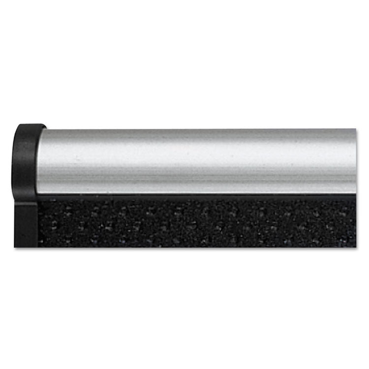 Prestige Black Embossed Foam Bulletin Board, 36" x 24", Black Surface, Silver Aluminum/Plastic Frame