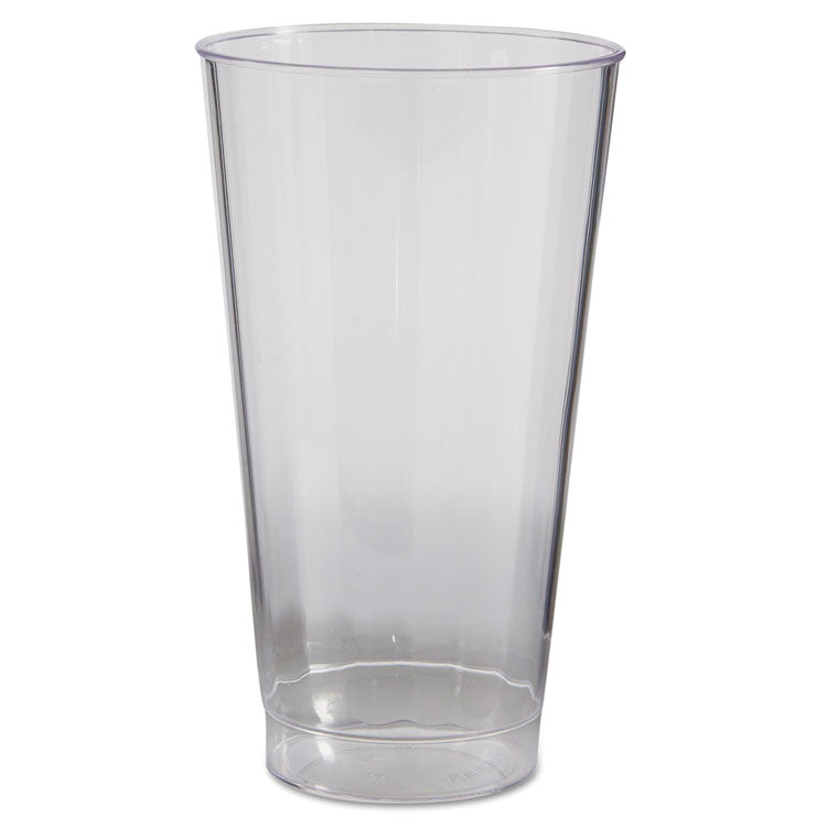 Classic Crystal Tumblers, 16 oz, Plastic, Clear, Fluted, Tall, 20/Pack, 12 Packs/Carton
