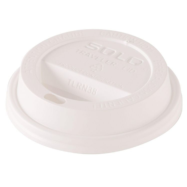 Traveler Dome Hot Cup Lid, Fits 8 oz Hot Cups, Plastic, White, 100/Pack, 10 Packs/Carton