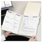 Recycled Pressboard Fastener Folders, 1/3-Cut Tabs, Two SafeSHIELD Fasteners, 2" Expansion, Legal Size, Gray-Green, 25/Box