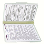 Recycled Pressboard Fastener Folders, 1/3-Cut Tabs, Two SafeSHIELD Fasteners, 2" Expansion, Legal Size, Gray-Green, 25/Box