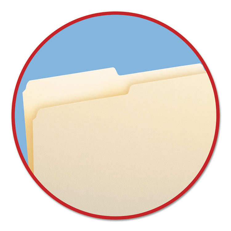 Manila File Folders, 1/2-Cut Tabs: Assorted, Letter Size, 0.75" Expansion, Manila, 100/Box