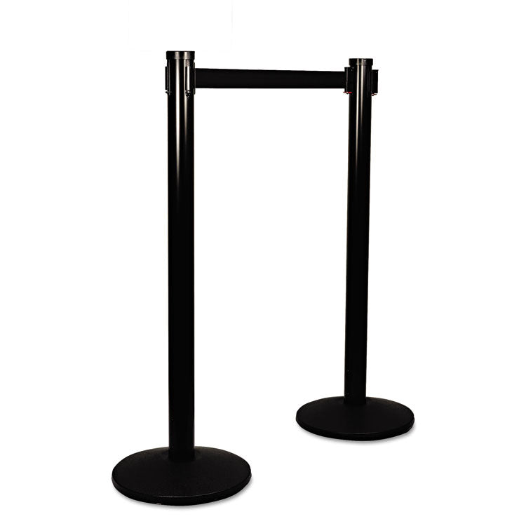 Adjusta-Tape Crowd Control Posts Only, Steel, 40" High, Black, 2/box