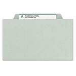 Expanding Recycled Heavy Pressboard Folders, 1/3-Cut Tabs: Assorted, Legal Size, 2" Expansion, Gray-Green, 25/Box
