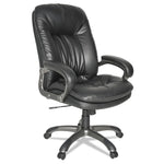 Executive Swivel/tilt Bonded Leather High-Back Chair, Supports Up To 250 Lb, 18.50" To 21.65" Seat Height, Black