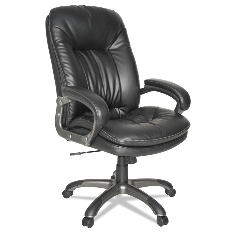 Executive Swivel/tilt Bonded Leather High-Back Chair, Supports Up To 250 Lb, 18.50" To 21.65" Seat Height, Black