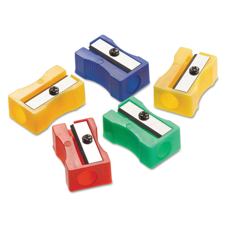 One-Hole Manual Pencil Sharpeners, 4 X 2 X 1, Assorted Colors, 24/pack
