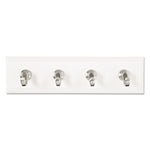 Decorative Key Rail, Plastic, Quartz/Silver, 8 x 1.5 x 2.13, 4 Hooks/Pack