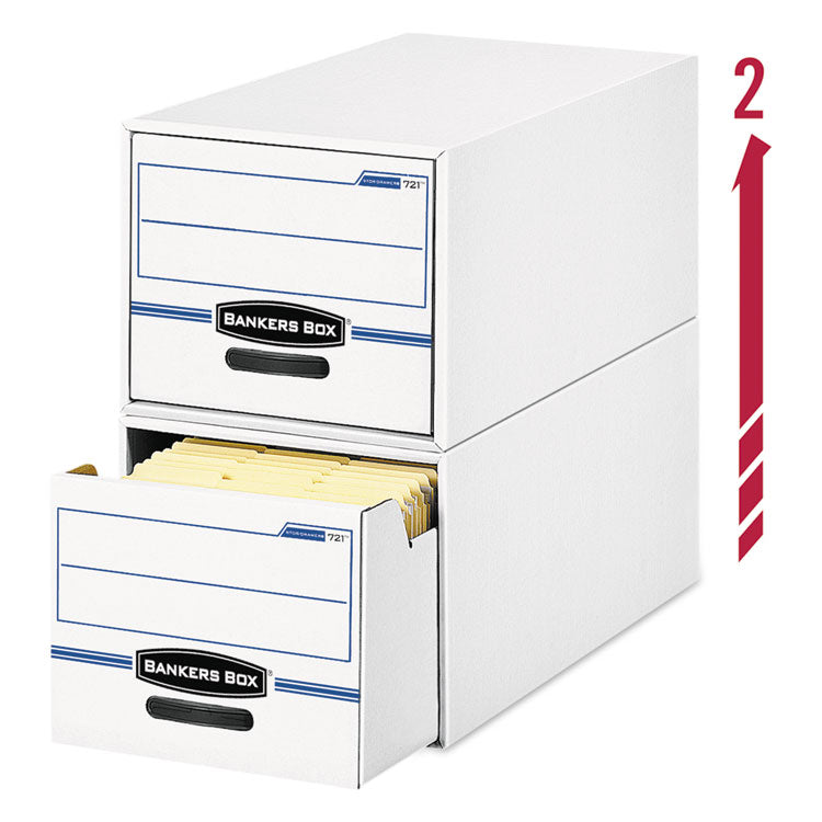 Stor/drawer Basic Space-Savings Storage Drawers, Letter Files, 14" X 25.5" X 11.5", White/blue, 6/carton