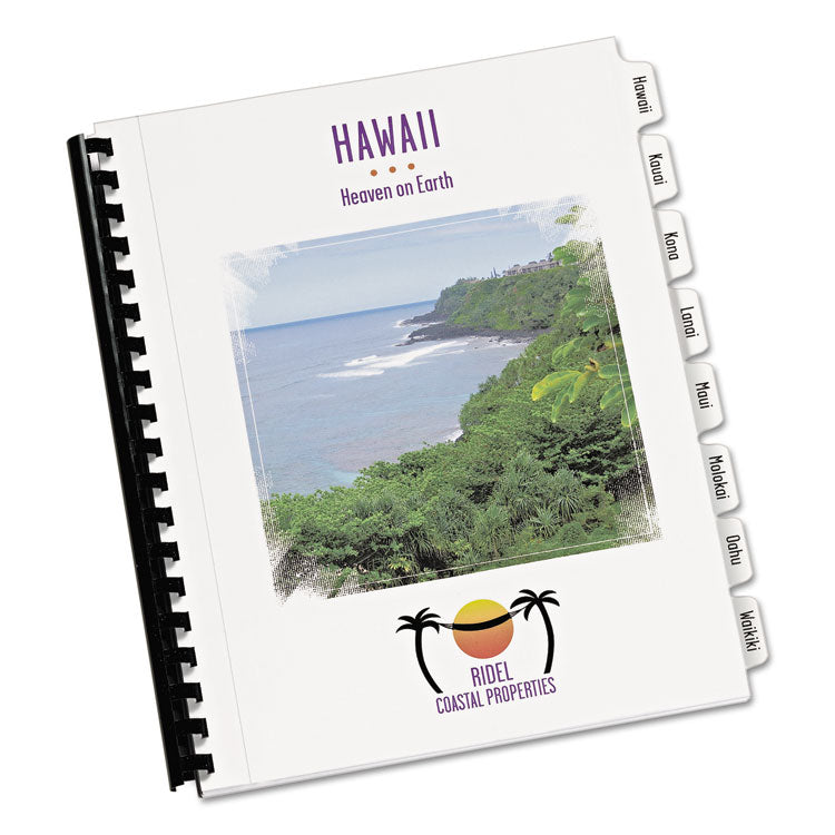 Customizable Print-On Dividers, Unpunched, 8-Tab, 11 x 8.5, White, 5 Sets