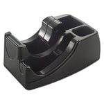 Recycled 2-In-1 Heavy Duty Tape Dispenser, 1" And 3" Cores, Plastic, Black