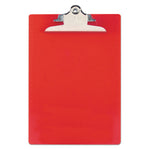 Recycled Plastic Clipboard with Ruler Edge, 1" Clip Capacity, Holds 8.5 x 11 Sheets, Red