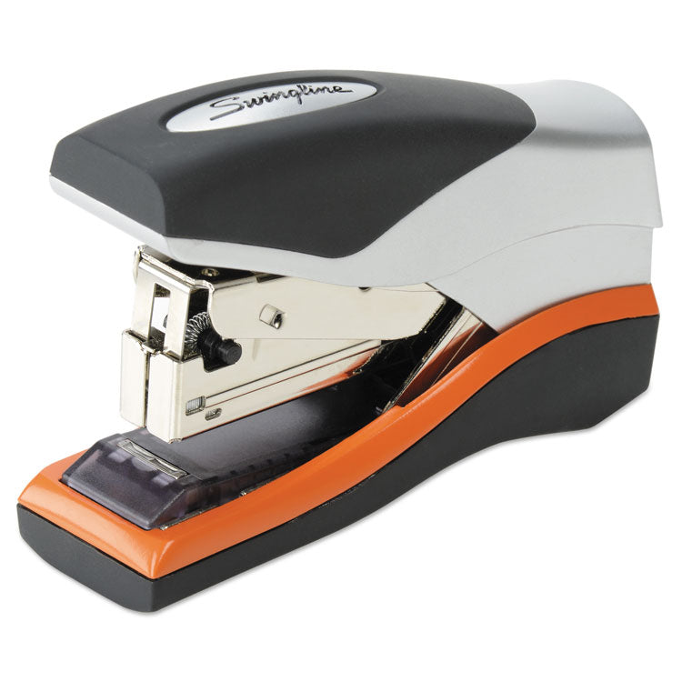 Optima 40 Compact Stapler, 40-Sheet Capacity, Black/silver/orange