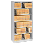 Fixed-Shelf Lateral File for Legal/Letter Size Files, 6 Shelves, 36" x 16.5" x 75.25", Light Gray