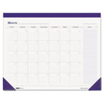 Recycled Nondated Desk Pad Calendar, 22 X 17, White/blue Sheets, Blue Binding, Blue Corners, 12-Month (jan To Dec): Undated