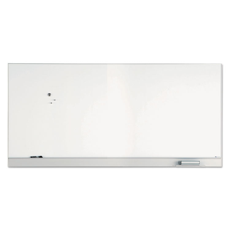 Polarity Magnetic Dry Erase White Board, 96" x 46", White Surface, Satin Aluminum Frame
