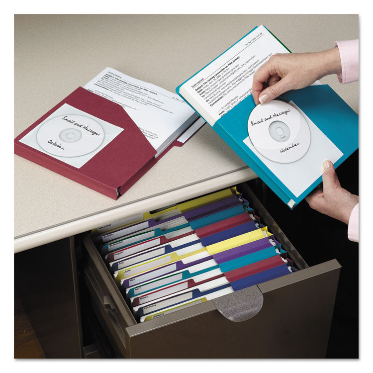 Self-Adhesive CD/Diskette Pockets, Clear, 10/Pack