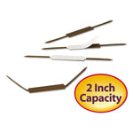 Standard Self-Adhesive Two-Prong Fastener Base and Compressor Sets, 2" Capacity, 2.75" Center to Center, Brown, 100/Box