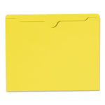 Colored File Jackets With Reinforced Double-Ply Tab, Straight Tab, Letter Size, Yellow, 100/box