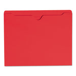 Colored File Jackets With Reinforced Double-Ply Tab, Straight Tab, Letter Size, Red, 100/box