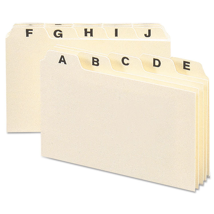 Manila Card Guides, 1/5-Cut Top Tab, A To Z, 4 X 6, Manila, 25/set