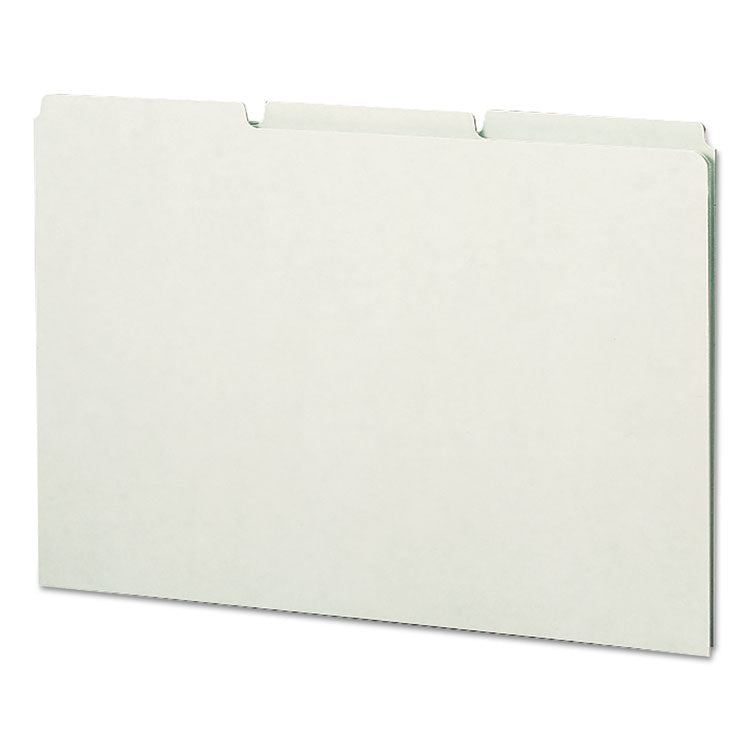 Recycled Blank Top Tab File Guides, 1/3-Cut Top Tab, Blank, 8.5 X 14, Green, 50/box