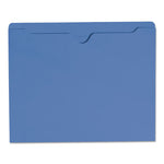 Colored File Jackets With Reinforced Double-Ply Tab, Straight Tab, Letter Size, Blue, 100/box