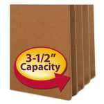 Redrope Drop Front File Pockets with 2/5-Cut Guide Height Tabs, 3.5" Expansion, Letter Size, Redrope, 25/Box