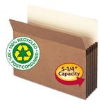 Recycled Top Tab File Pockets, 5.25" Expansion, Letter Size, Redrope, 10/Box