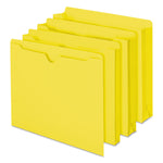 Colored File Jackets With Reinforced Double-Ply Tab, Straight Tab, Letter Size, Yellow, 100/box
