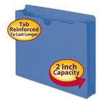 Colored File Jackets With Reinforced Double-Ply Tab, Straight Tab, Letter Size, Blue, 50/box