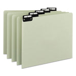 Alphabetic Top Tab Indexed File Guide Set, 1/5-Cut Top Tab, A To Z, 8.5 X 11, Green, 25/set
