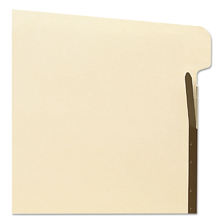Self-Adhesive Folder Dividers with Twin-Prong Fasteners for Top/End Tab Folders, 1 Fastener, Letter Size, Manila, 25/Pack