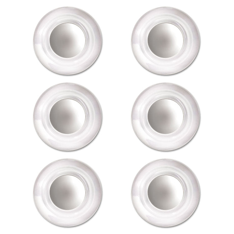 Glass Magnets, Circles, Large, 0.45" Diameter, Clear, 6/Pack