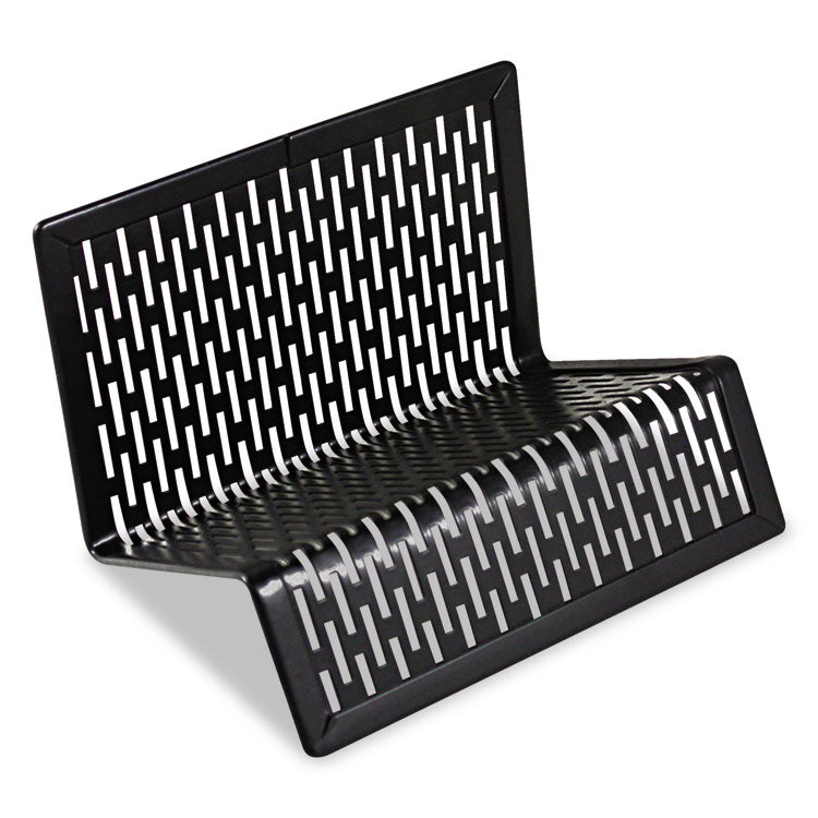 Urban Collection Punched Metal Business Card Holder, Holds 50 2 X 3.5 Cards, Perforated Steel, Black