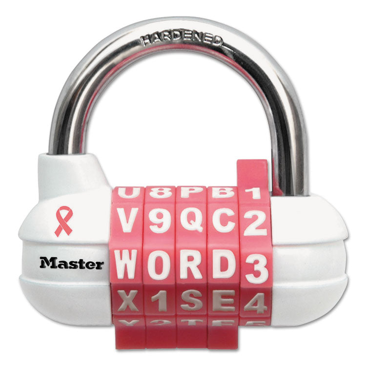 Password Plus Combination Lock, Hardened Steel Shackle, 2.5" Wide, Chrome/Assorted