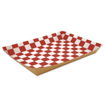 Paper Food Baskets, 10.5 x 7.5 x 1.5, Brown/Red/White, Paper, 250/Carton