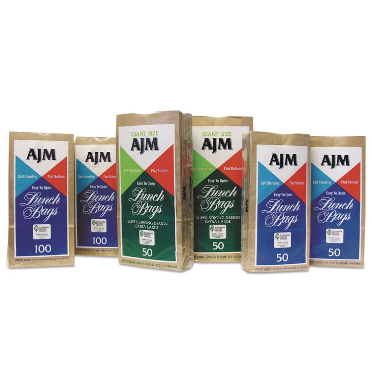 Standard Paper Lunch Bags, 5.13" x 3.13" x 10.38", Natural Kraft, 1,200/Carton