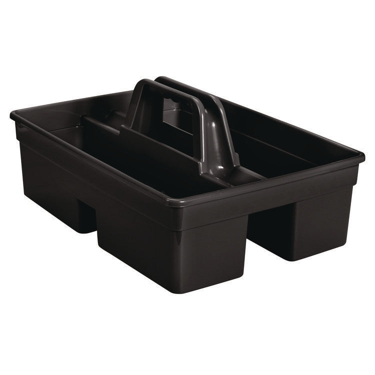 Executive Carry Caddy, Two Compartments, Plastic, 10.75 x 6.5, Black