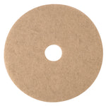 Ultra High-Speed Natural Blend Floor Burnishing Pads 3500, 24" Diameter, Tan, 5/carton