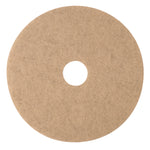 Ultra High-Speed Natural Blend Floor Burnishing Pads 3500, 19" Diameter, Tan, 5/carton